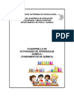 Cuadernillo de Actividades de Aprendizaje Química I (Fundamentos de Química)