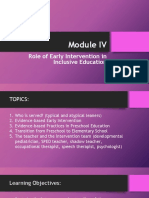 Module 4 Role of Early Intervention in Inclusive Education