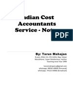 Indian Cost Accountants Service - Notes: By: Tarun Mahajan