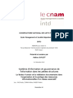 Si Et Gouvernance de L'info Dans Les Pme