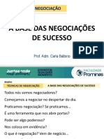 A Base Das Negociações de Sucesso