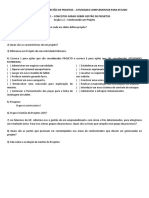 Unidade 1 - Gestão de Projetos - Atividades Complementar para Estudo - Aluno