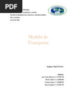 Modelo de Transporte - Investigacion de Operaciones