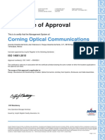 Corning Optical Communications ISO 14001 2015 Expiry 31 October 2022