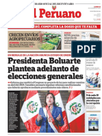 El Peruano: Presidenta Boluarte Plantea Adelanto de Elecciones Generales