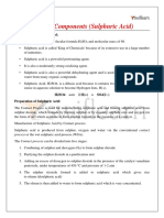 Study of Components Sulphuric Acid