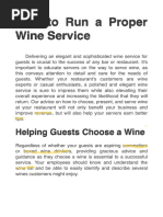 How To Serve Wine