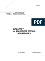 Directory Accredited Testing Laboratories: NABL 400