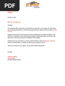 Solicitation Letter