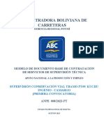 Administradora Boliviana de Carreteras: Modelo de Documento Base de Contratación de Servicios de Supervisión Técnica