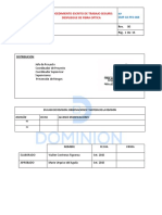 Procedimiento Escrito de Trabajo Seguro - Despliegue de Fibra Optica