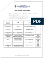 Directorio Actualizado de Las Facultades 19-04-2022