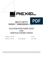 Service and Parts Manual Rexel Shredder 1350-3250 Heavy Duty