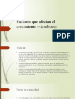 Factores Que Afectan El Crecimiento Microbiano