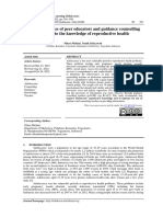 The Effectiveness of Peer Educators and Guidance Counselling Teachers To The Knowledge of Reproductive Health