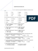 Animal Diversity Take Home Test