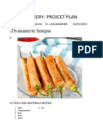 Tle-Cookery-Projcet Plan Dyanamyte Lumpia: Josh Tristan B. Balucan Ix - Aquamarine 10/25/2022 I. II