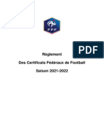 Règlement Des Certificats Fédéraux de Football Saison 2021-2022