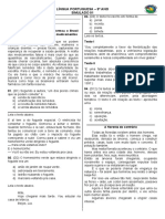 Simulado 01 - Língua Portuguesa 9º Ano - Prof. Eduardo