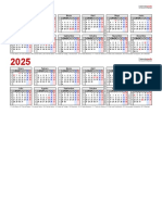 Calendario 2024 2025 Horizontal Lineal