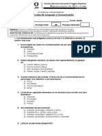 Prueba de Lenguaje Sexto 2019 Adap