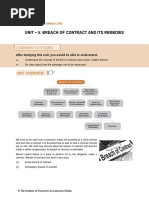 Unit - 5: Breach of Contract and Its Remedies: Learning Outcomes