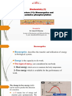 Final Lecture Bioenergetics and Oxidative Phosphorylation