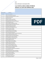 Edital 015 2012 Lista de Espera Candidatos