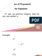 Laws of Exponent