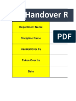 Handover Report - 10.11.22 To 23.11.22