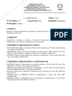 Ementa FAA011 - INTRODUÇÃO À ADMINISTRAÇÃO