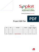 Sep-Ope-Xxx-Xxxx - Project Hse Plan Draft