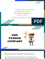 OPC - One Person Company