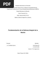 Fundamentacion de La Defensa Integral de La Nacion