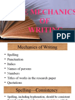 Mechanics of Writing