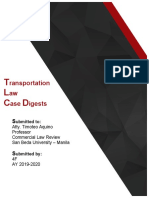 Commercial Law Case Digests - Transportation Law (4F1920)