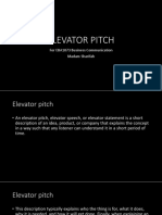 Elevator Pitch Notes