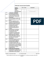 Appendix 2 - ISO/IEC 17025:2017 Internal Audit Checklist: Clause Requirement YES NO Comments