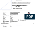 M.Tech & PG-Diploma Admission Form