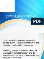 Powers of A Corporation