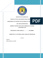 Modern Construction and Techniques ASSIGNMENT 1