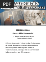 DESASSOCIAÇÃO Como A Bíblia Recomenda