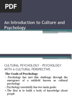 An Introduction To Culture and Psychology