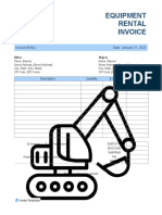 Equipment Rental Invoice Template