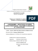 Carcinomes Hepatocellulaires Caracteristiques Anatomo-Cliniques Et Evolutives