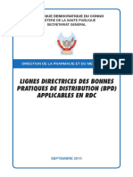 Lignes Directrices Des Bonnes Pratiques de Distribution (BPD) Applicables en RDC