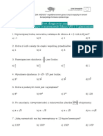 Test Diagnostyczny Zajecia Rozwijajace Z Matematyki Klasa 8