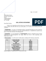 NSL Appointment Letter Format