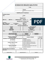 Formulario para Execução de Teste de Vedação.