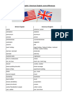 British English - American English - Some Differences